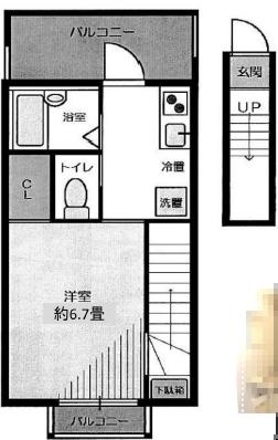 セレ八広(1K/3階)の間取り写真