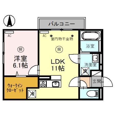 メゾンドシャラ(1LDK/3階)の間取り写真