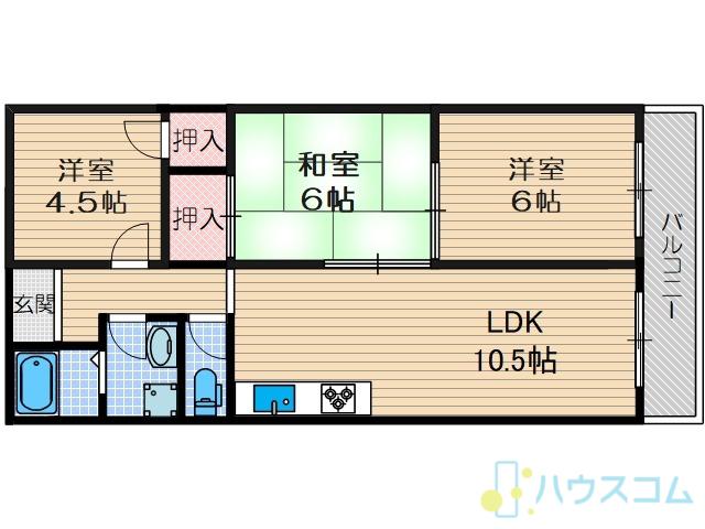 パールマンション(3LDK/2階)の間取り写真