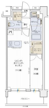 パレステージ杉並松庵(1LDK/5階)の間取り写真