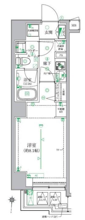 ARTESSIMO LAVI(1K/5階)の間取り写真