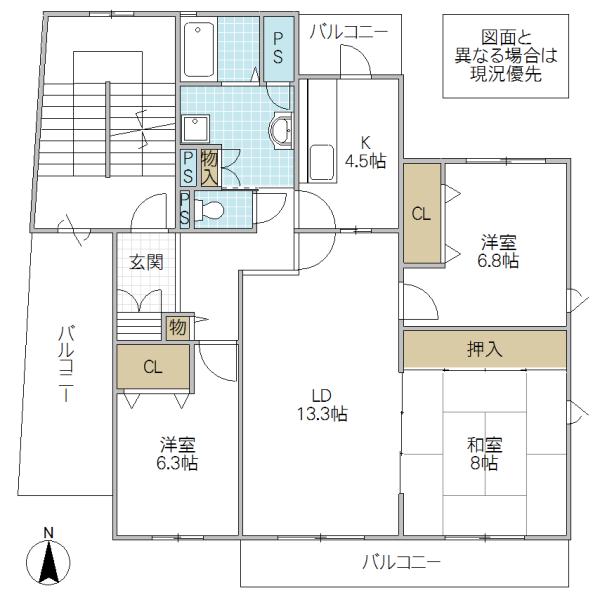 フォーライフレジデンス(3LDK/2階)の間取り写真