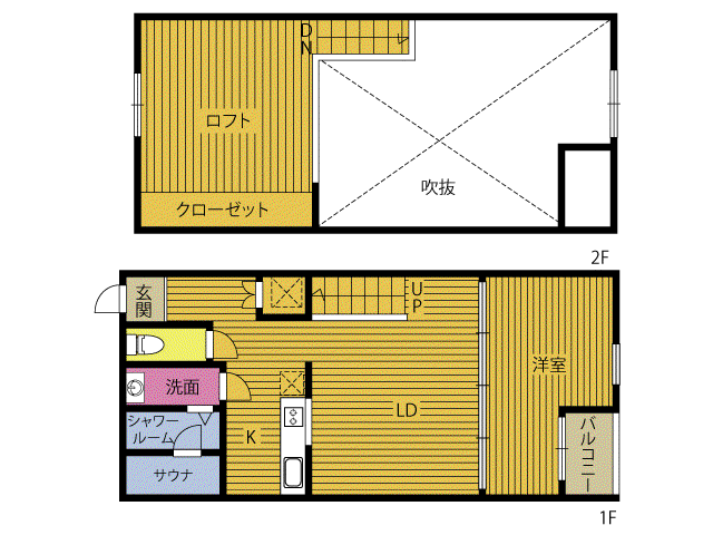 PROSPERITA片島BASE(1LDK/2階)の間取り写真