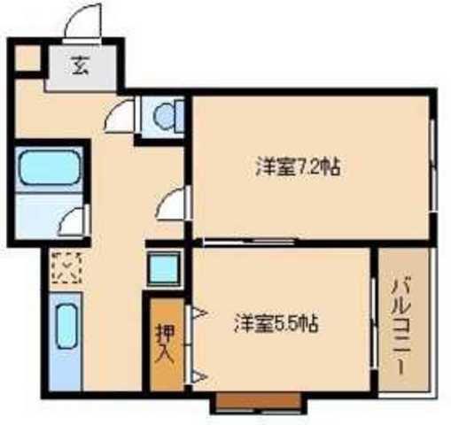 東川口マンション(2K/3階)の間取り写真