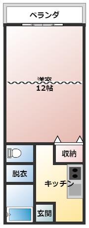 ビアンネートル新保(1DK/2階)の間取り写真