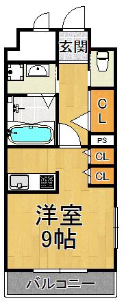 ATST幸(1K/4階)の間取り写真