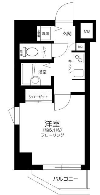 ガーラ・ステーション清澄白河(1K/4階)の間取り写真