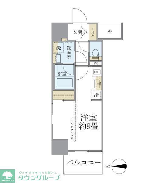 デュオフラッツ葛西(ワンルーム/2階)の間取り写真