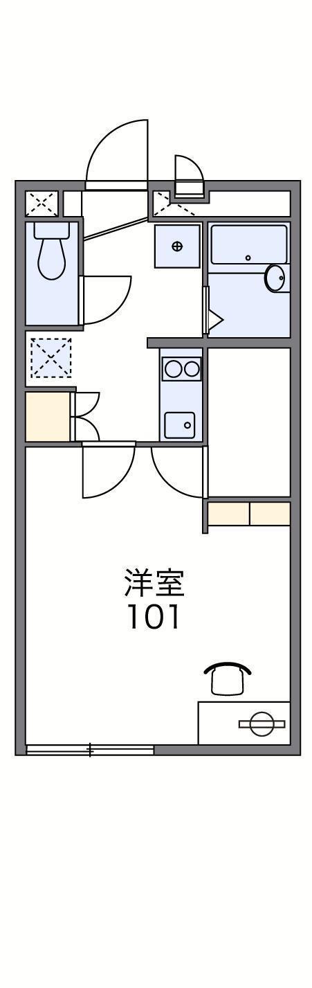 レオネクストM55(1K/1階)の間取り写真