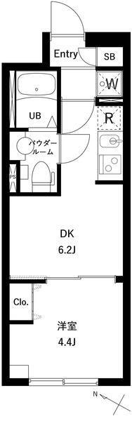 コンポジット千駄木ヒルトップ(1DK/4階)の間取り写真