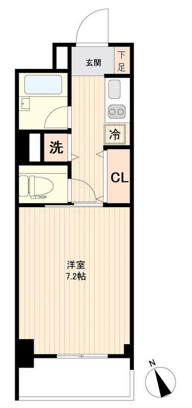 HF南砂町レジデンス(1K/6階)の間取り写真
