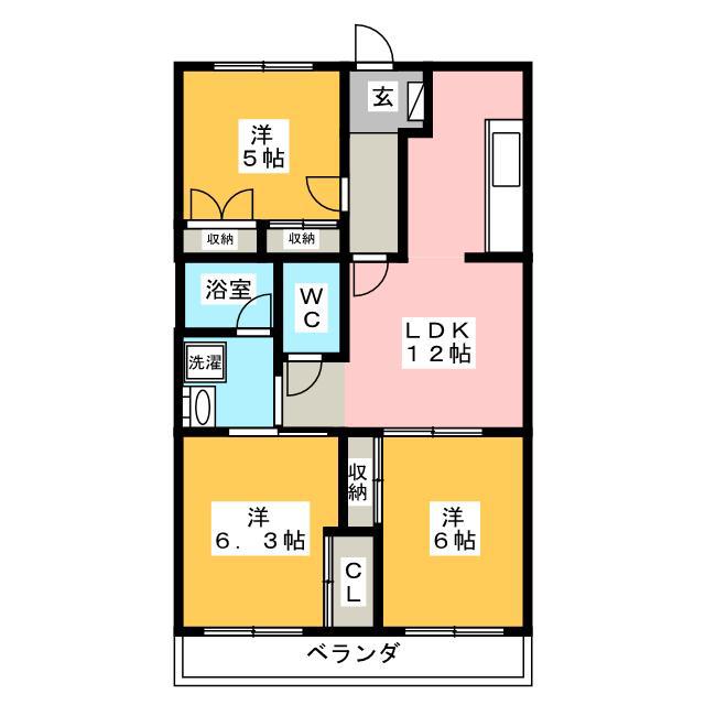 サンフラワー星川(3LDK/2階)の間取り写真