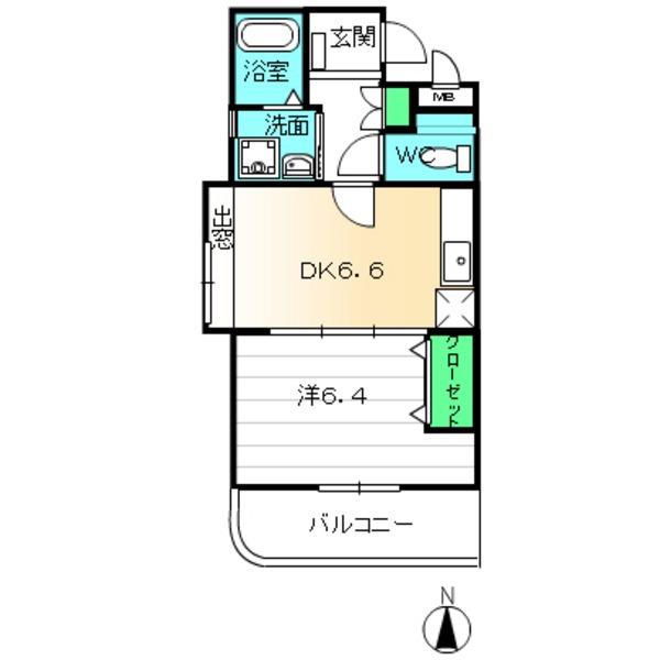 ピースフレンド238(1DK/3階)の間取り写真
