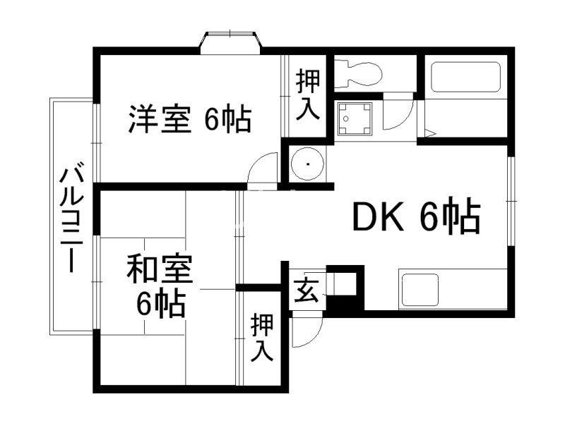 ユニティ小林(2DK/3階)の間取り写真