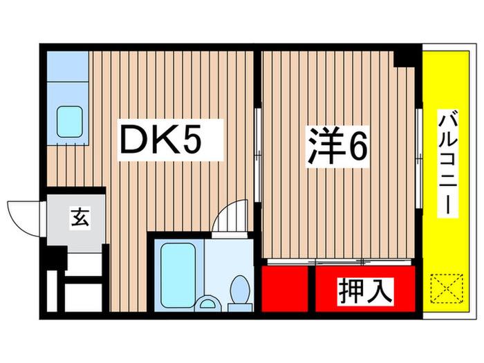 橘ビル(ワンルーム/4階)の間取り写真