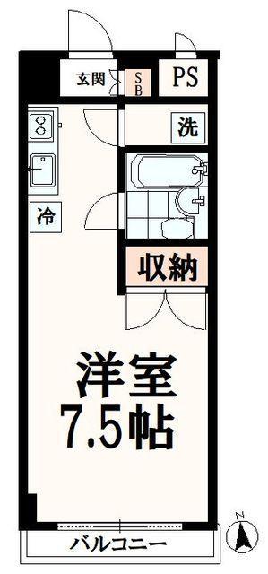 シティハウス多摩(ワンルーム/3階)の間取り写真