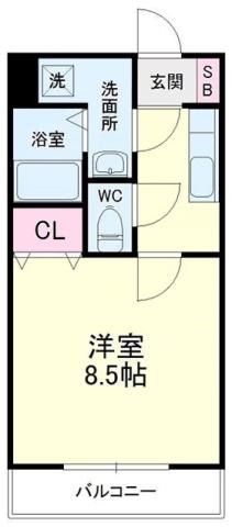 パレス林乃(1K/3階)の間取り写真