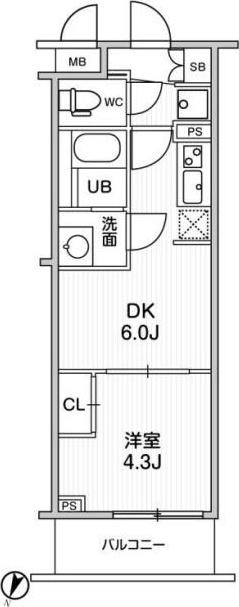 LIME RESIDENCE HIKIFUNE(1DK/2階)の間取り写真