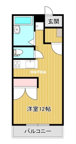 ワンバイワン(ワンルーム/1階)の間取り写真