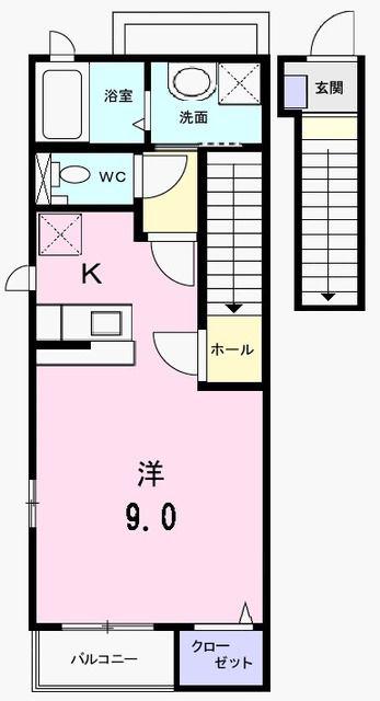 アルバカーサ(ワンルーム/2階)の間取り写真