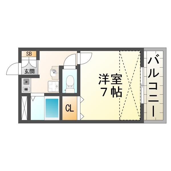 ニュープレジデント藤澤(1K/4階)の間取り写真