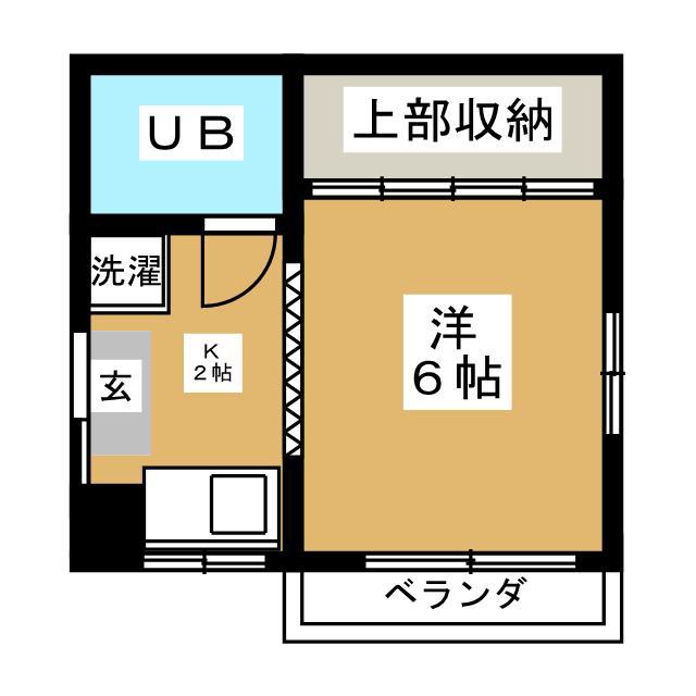 稲垣ビル(1K/1階)の間取り写真