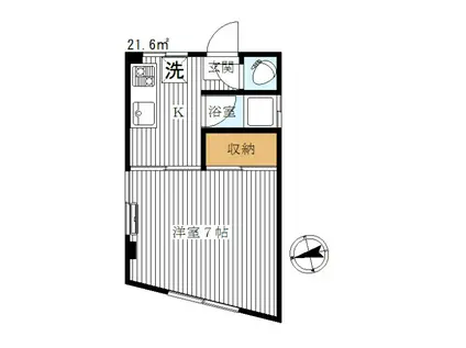 仲町コーポ(1K/2階)の間取り写真