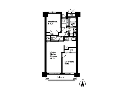 菊川パーク・ホームズ(2LDK/3階)の間取り写真
