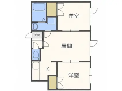 彩都パレス(2LDK/3階)の間取り写真