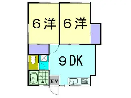 土井アパート(2DK/1階)の間取り写真