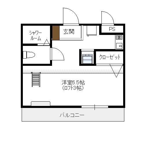 パークハウス牛久保(ワンルーム/2階)の間取り写真