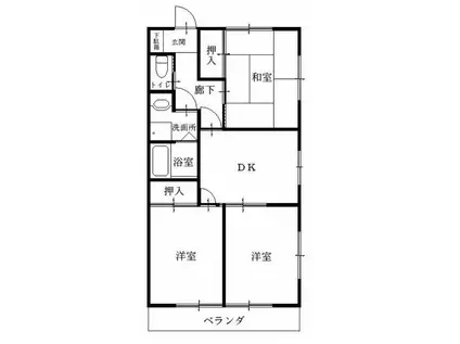 リバーチェリー(3DK/1階)の間取り写真