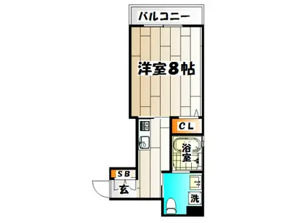 ワコーレヴィータ鷹取駅前(1K/6階)の間取り写真
