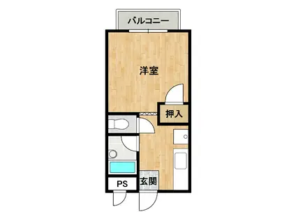 コーポしののめ(1K/2階)の間取り写真