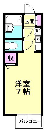 センティアム三町(1K/1階)の間取り写真
