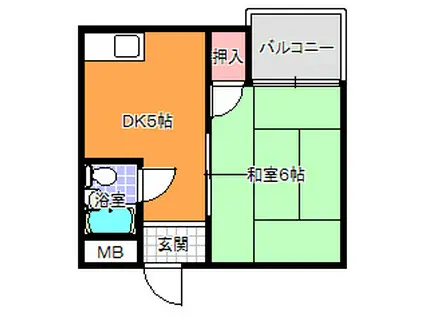 三松商事ビル(1DK/5階)の間取り写真