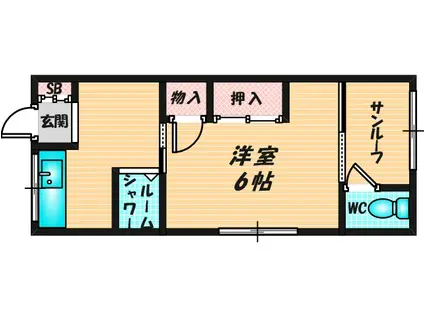 池田ハウス(1K/2階)の間取り写真