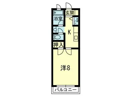 リーベムサシ(1K/4階)の間取り写真