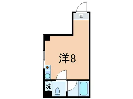 モリハイツジュニア(ワンルーム/2階)の間取り写真