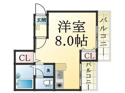 幸栄荘(ワンルーム/4階)の間取り写真