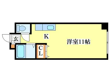 ベルテ北広島(1K/6階)の間取り写真