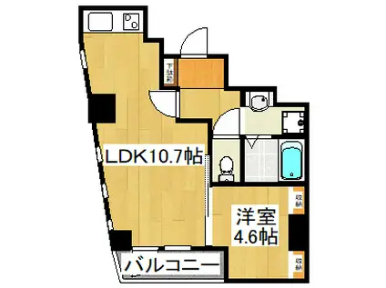LEO六拾壱番館(1LDK/6階)の間取り写真