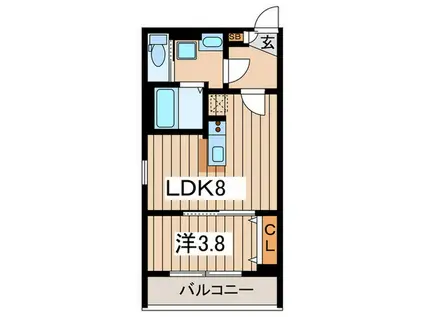ROBOT HOME大和市中央(1LDK/1階)の間取り写真