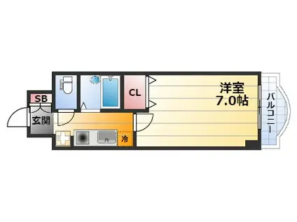 ノルデンハイム新大阪(ワンルーム/3階)の間取り写真