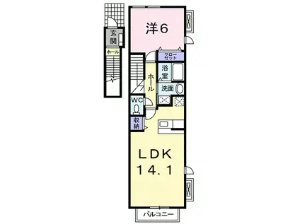 MステージIII(1LDK/2階)の間取り写真