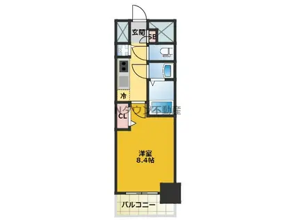 プレサンス鶴舞公園セラヴィ(ワンルーム/4階)の間取り写真