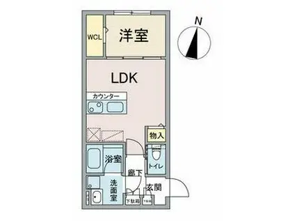 運河通マンション(1LDK/3階)の間取り写真