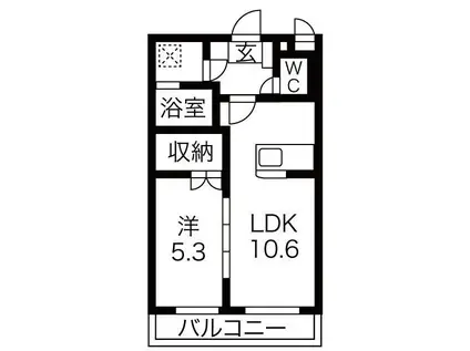 ヴィバーチェ(1LDK/2階)の間取り写真