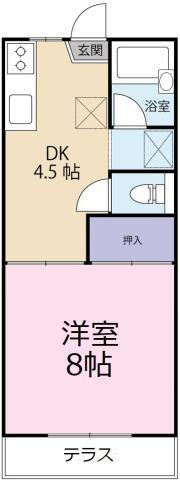 ポートハウスコオリ(1DK/1階)の間取り写真