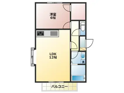 エスパシオTRES(1LDK/1階)の間取り写真